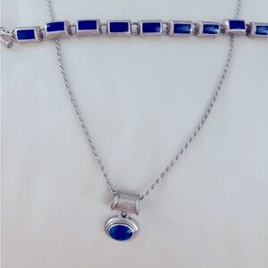 Sterling silver and lapis blue set